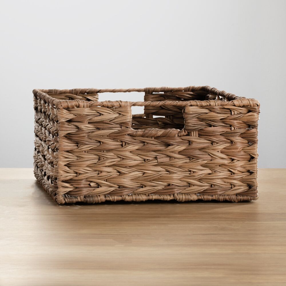 mDesign Woven Farmhouse Pantry Food Storage Bin Basket Box, 6 Pack - Brown  Ombre, 12 x 9 x 6