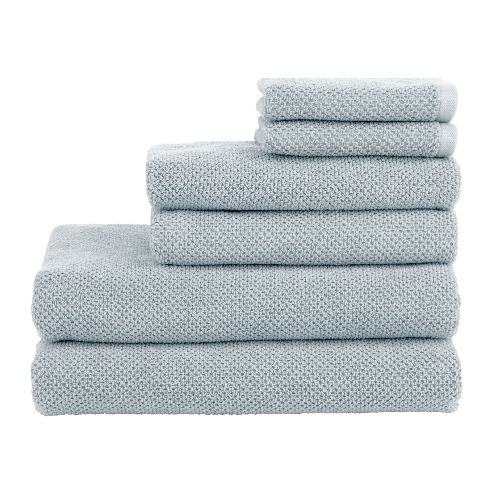 Senses Textured Rice Weave 6 Piece Bathroom Towel Set (Grey