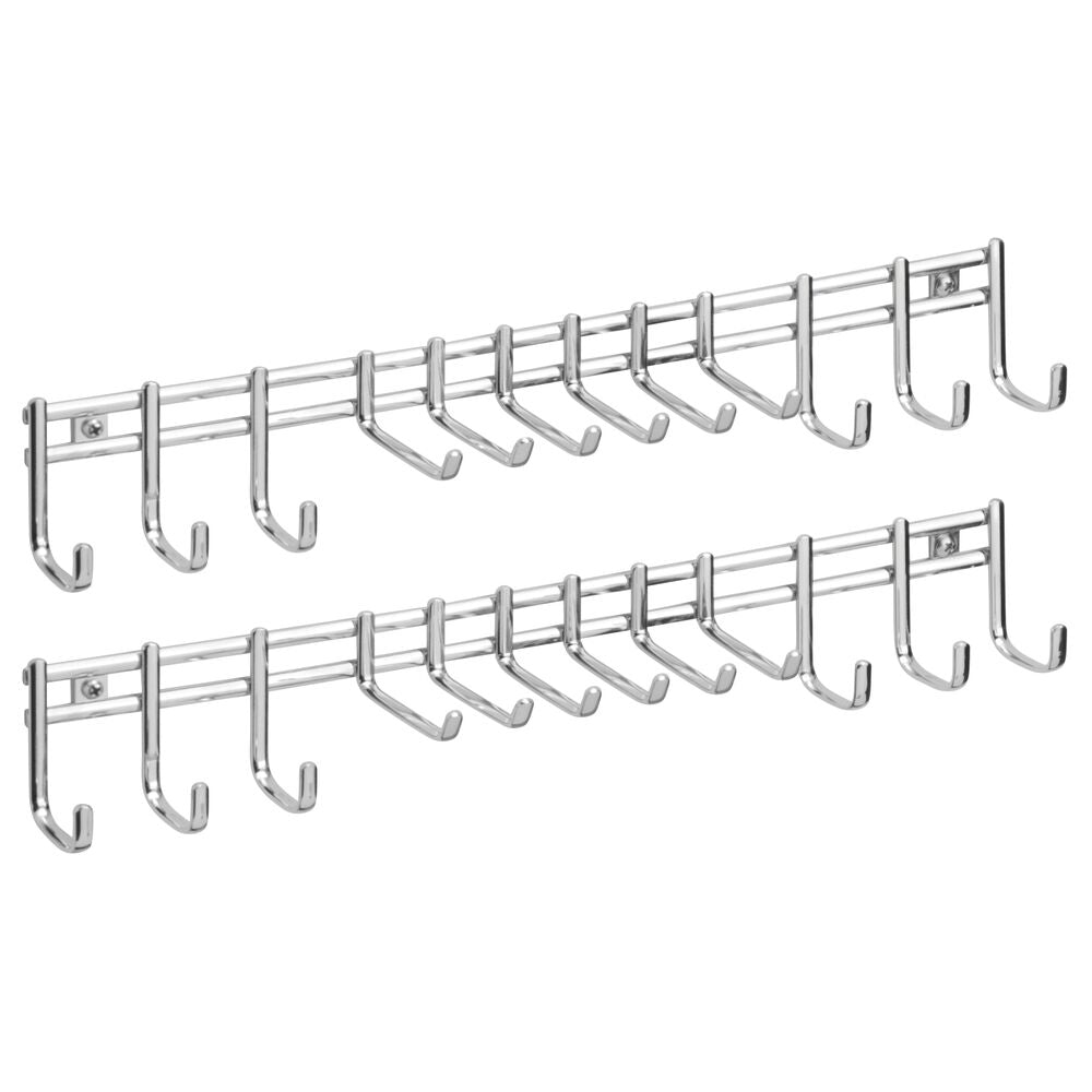  Coat Rack Wall Mounted with 6 Hooks,2 Pack Stainless
