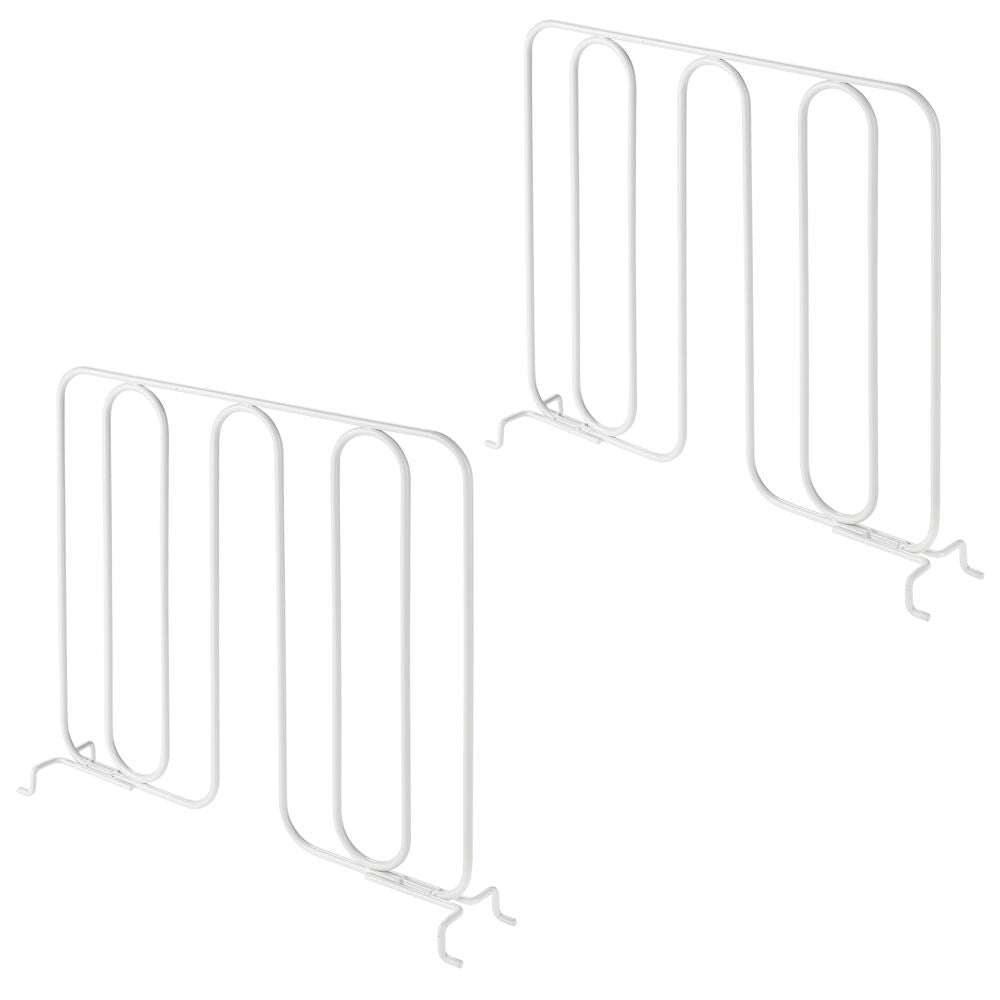 Mdesign Metal Wire Closet 2-tier Shelf Divider And Separator, 2