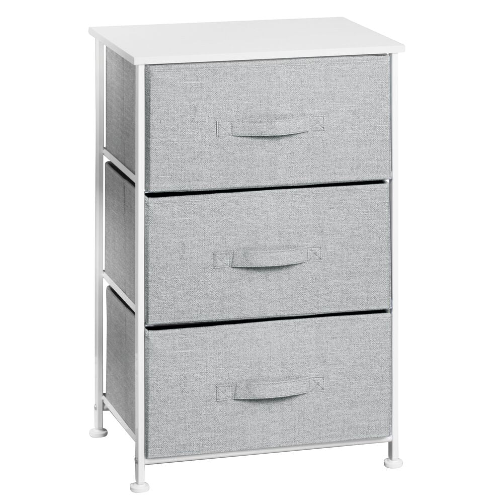 MULISOFT Fabric Dresser with 3 Drawer Rolling Storage, Foldable and Easy to Assemble Organizer,Gray, Girl's, Size: Large