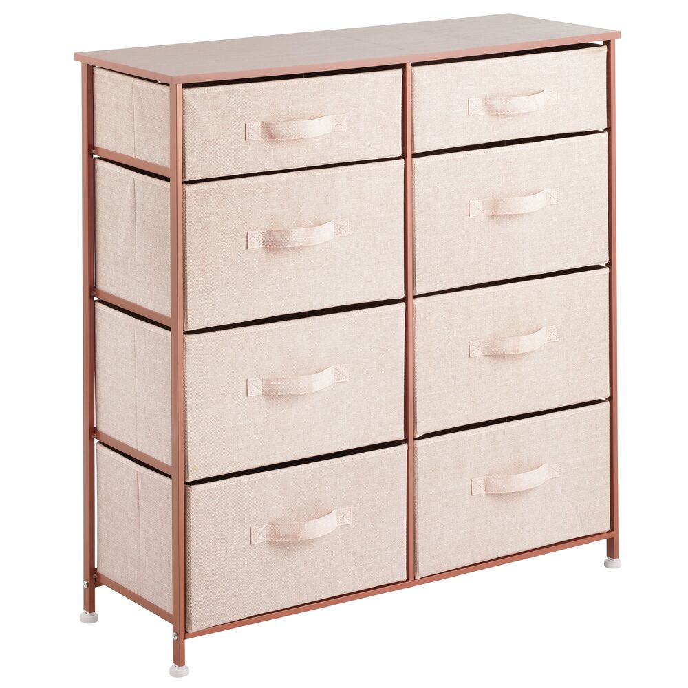 mDesign 8 Drawer Fabric Dresser Storage Organizer Table