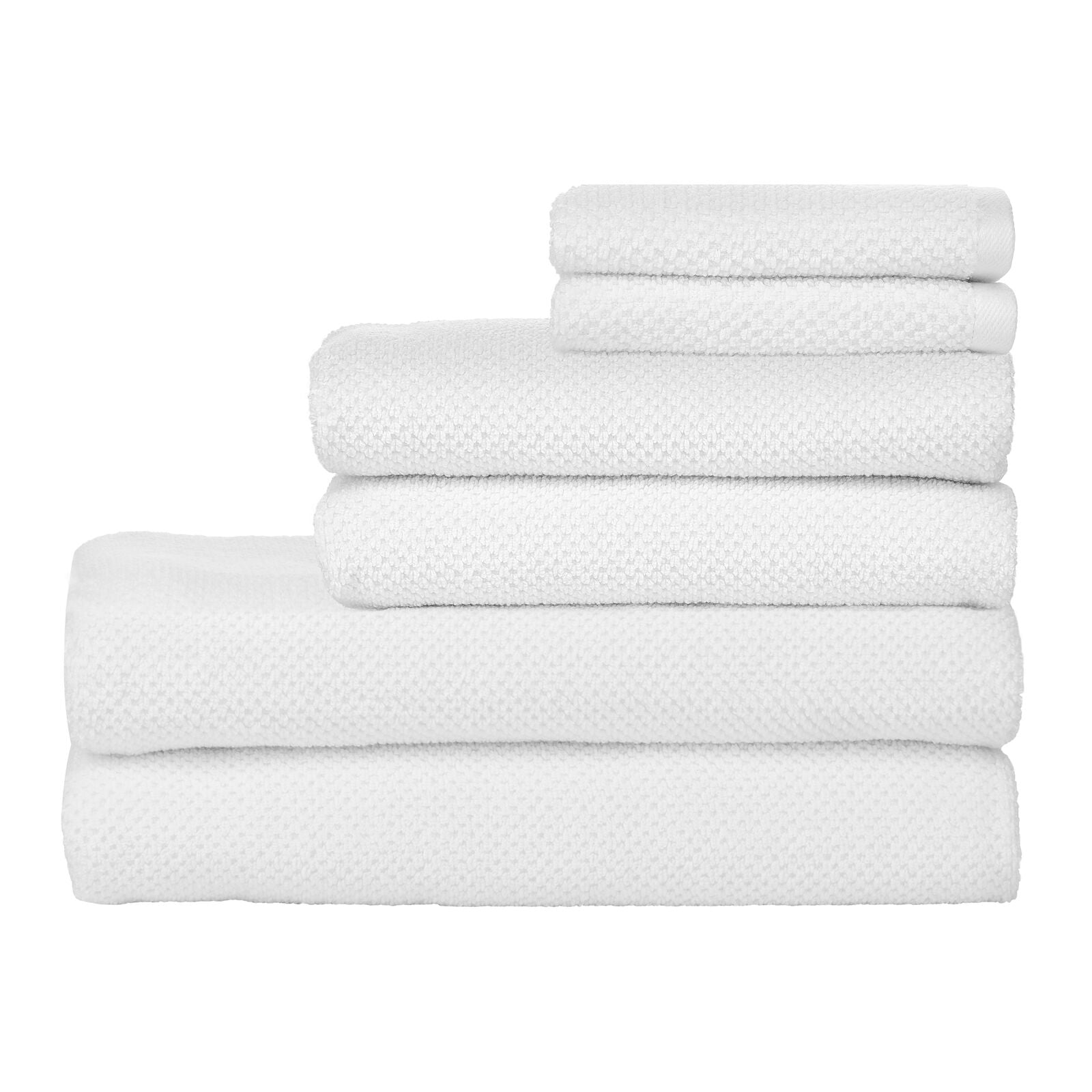 Castle Point AF810002 Combed Cotton Towel Set Rice Weave, 6 Piece - Navy