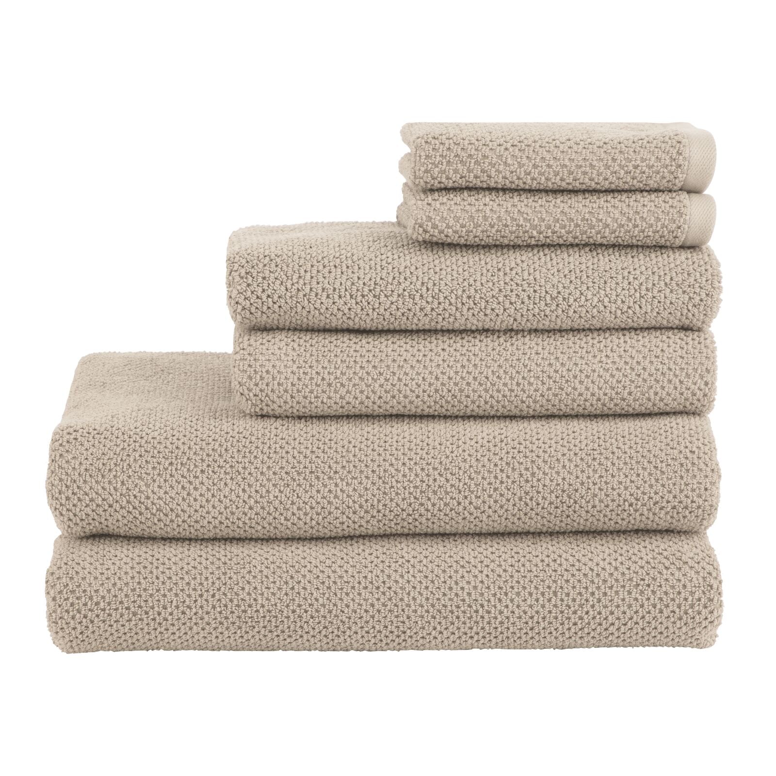 Senses Textured Rice Weave 6 Piece Bathroom Towel Set (Navy