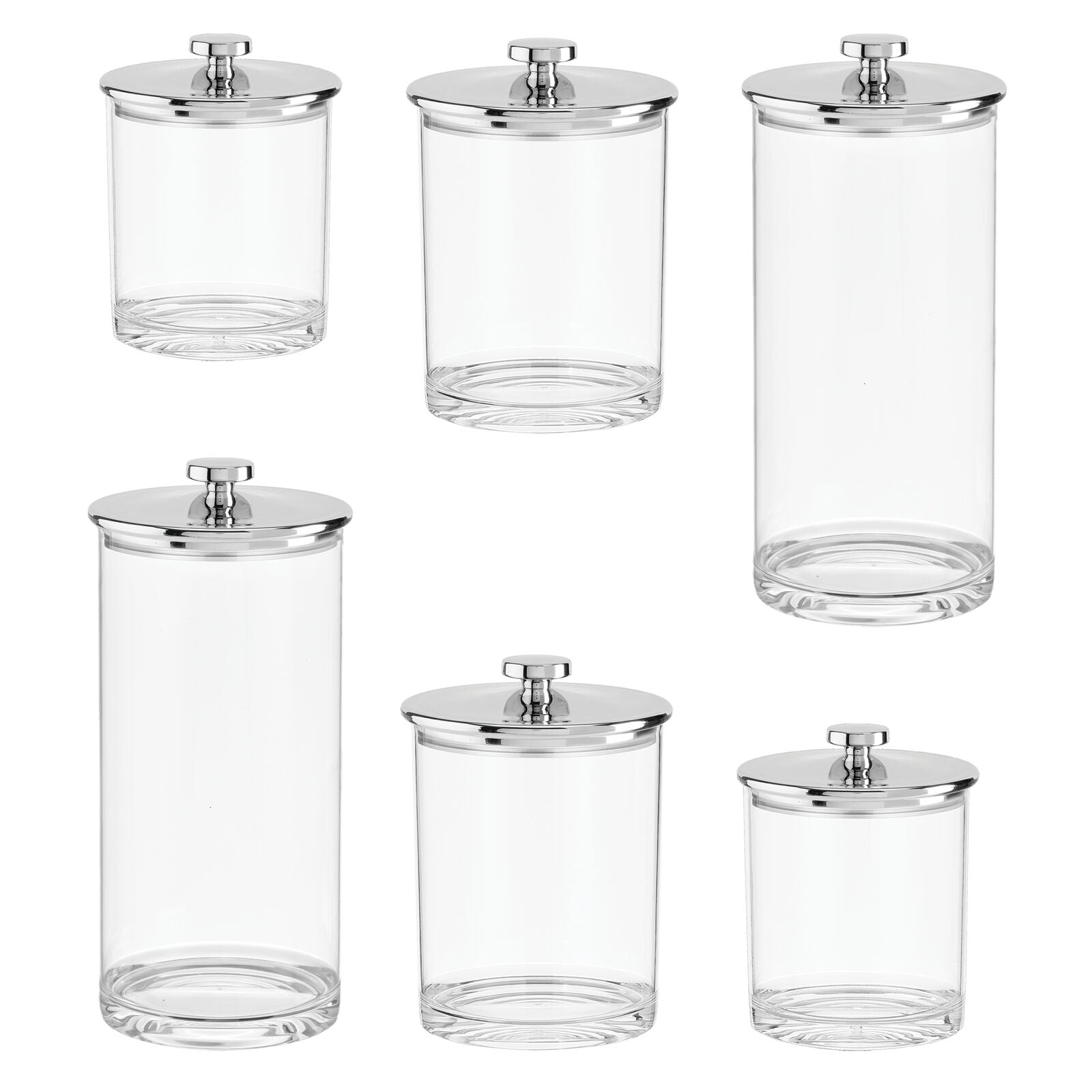 Mdesign Kitchen Airtight Apothecary Acrylic Canister Jar, Set Of 3