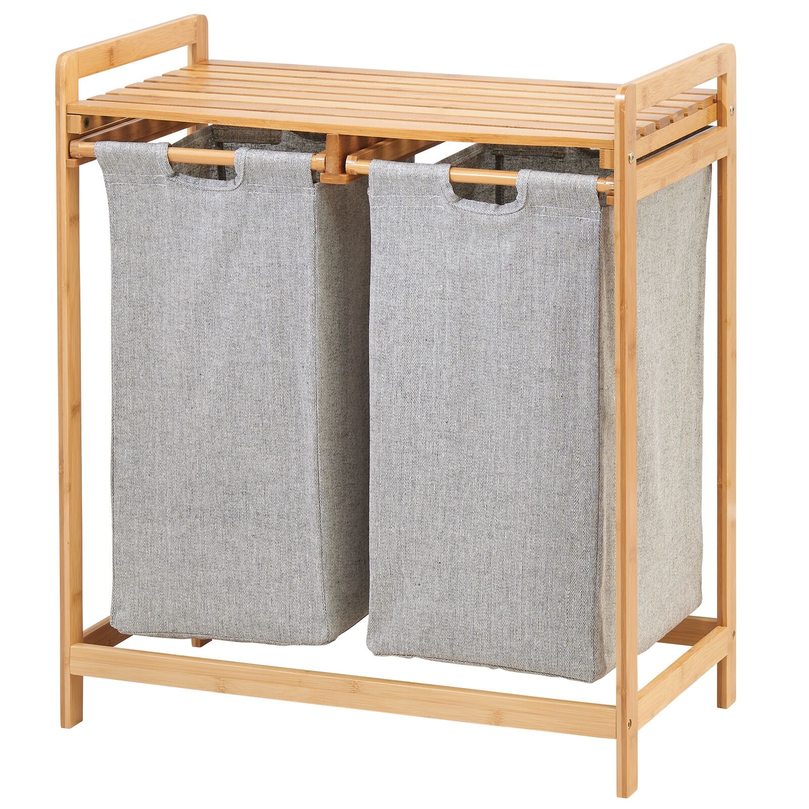 Bamboo Laundry Hamper with Rack,Laundry Basket with 3 Shelves,Laundry  Hamper Cabinet Organizer,Wooden Laundry Sorter,Bathroom Storage Shelf  Cabinet