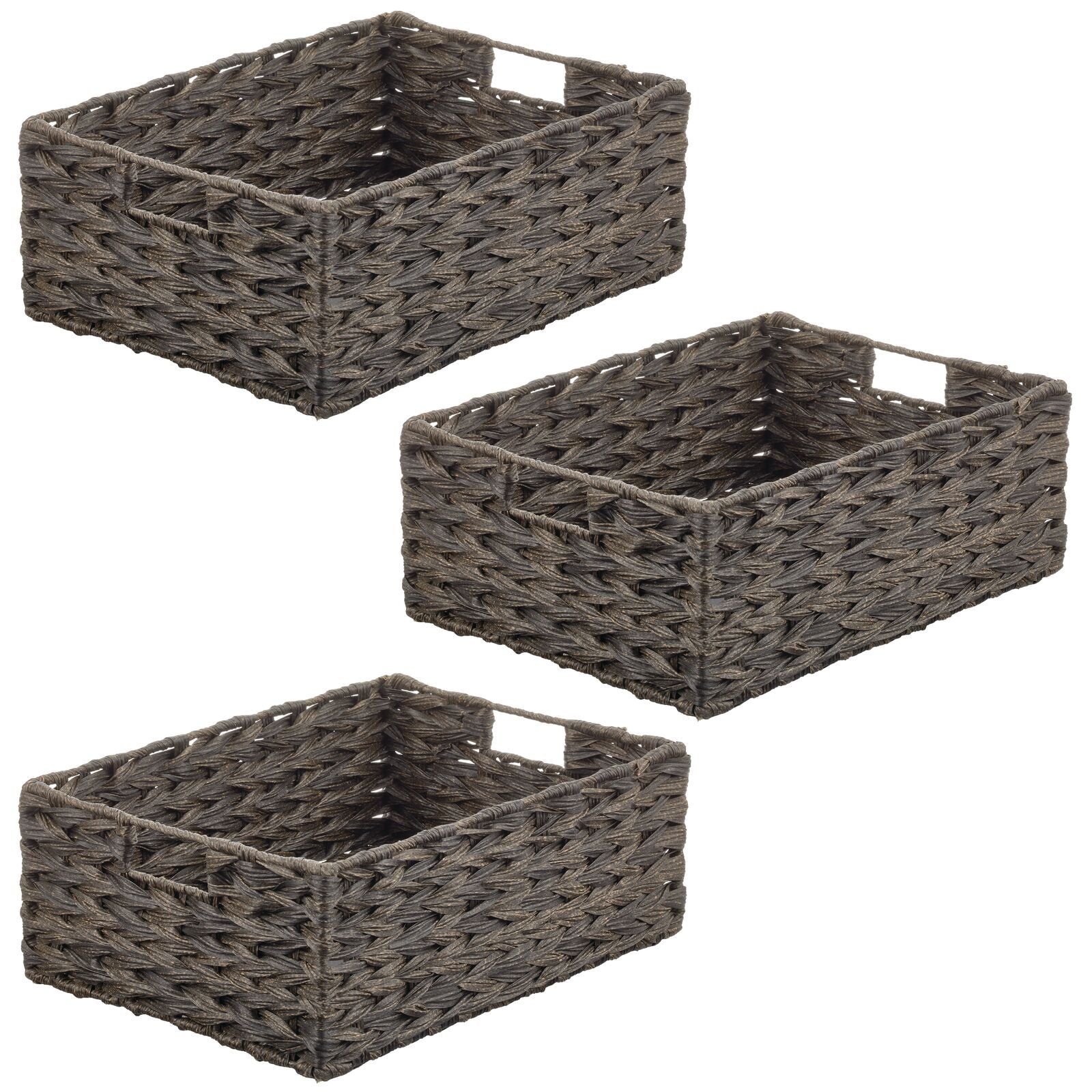 Dracelo Multiuse Hand Woven Plastic Wicker Basket with Divider for  Organizing, Countertop Organizer Storage, Gray Wash B0919J3JCW - The Home  Depot
