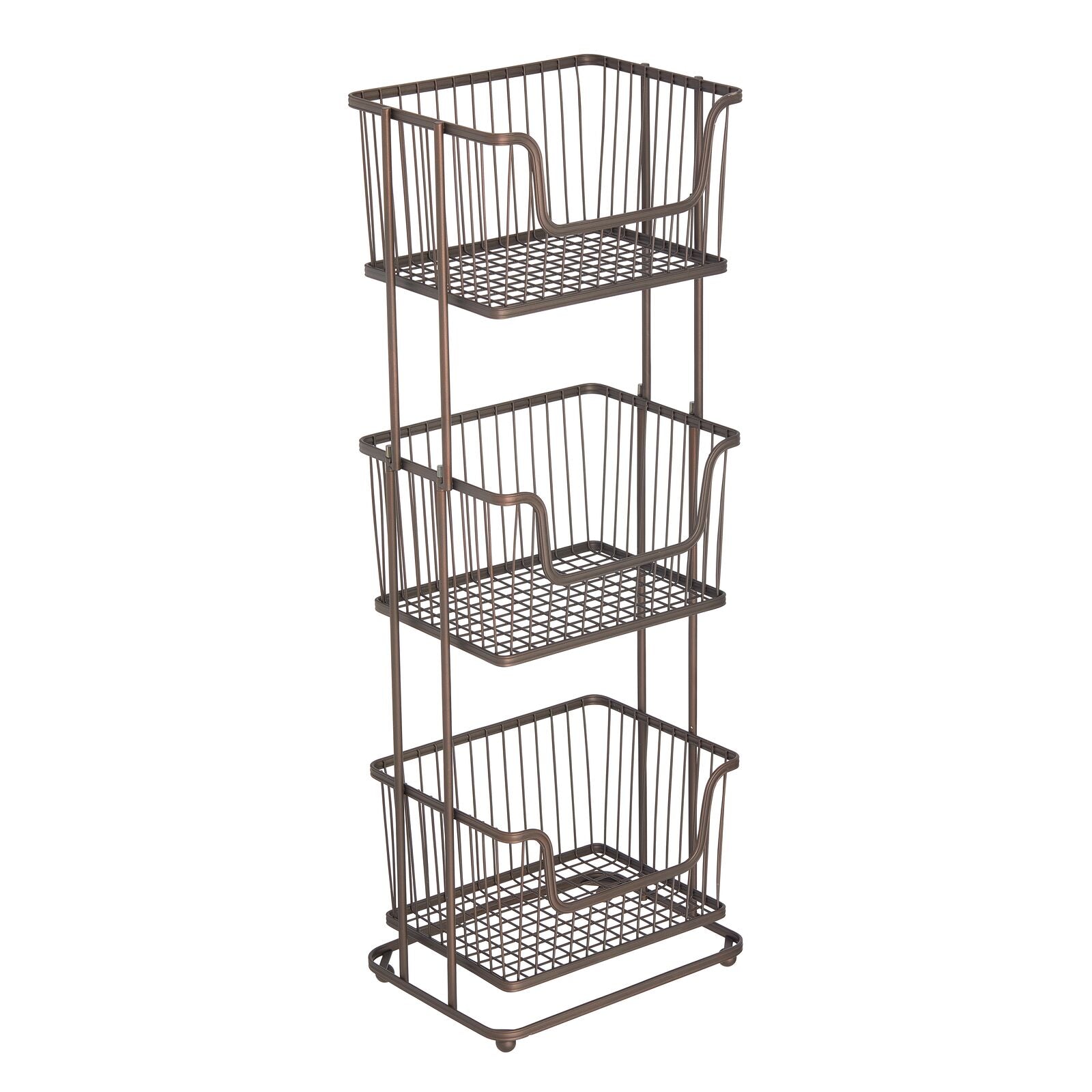 3-Tier Wire Basket Stand  Metal bathroom shelf, Bathroom shelf unit,  Bathroom storage shelves