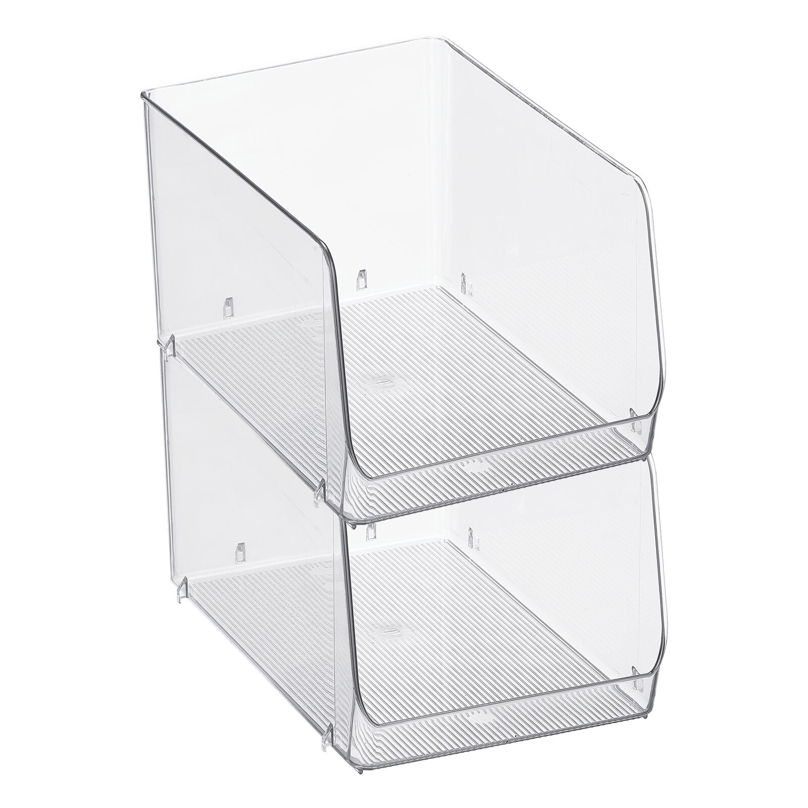 mDesign Linus Modern Clear Plastic Bathroom Storage Open Front Organizer  Bin - 8 x 10 x 7.5, 8 Pack