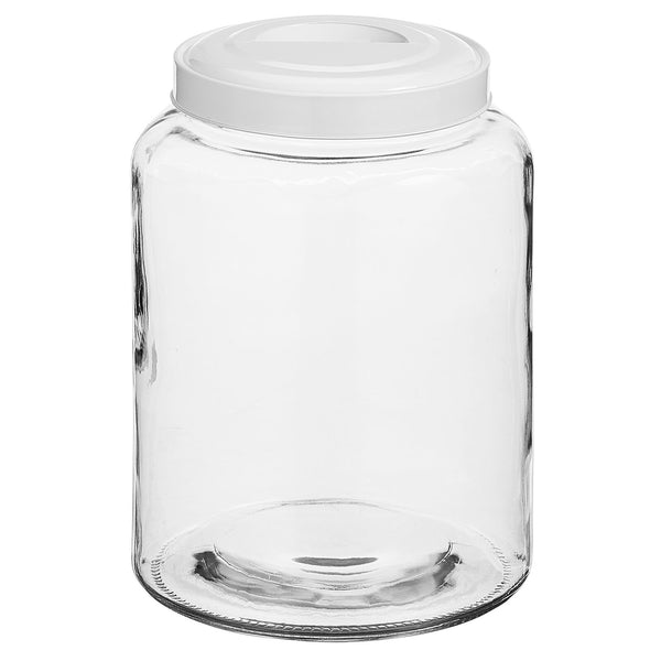 color:clear/white||clear/white home sort glass canister with airtight metal lid