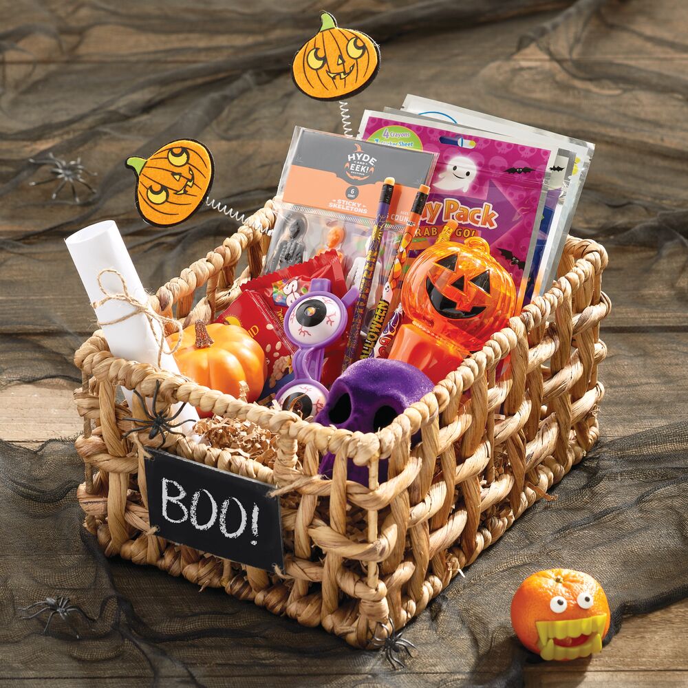  Boo Basket Trick or Treat Bags Pumpkin Bins with Handles  Decorative Cloth Organizer Storage Boxes Halloween Baskets for Adult : Home  & Kitchen