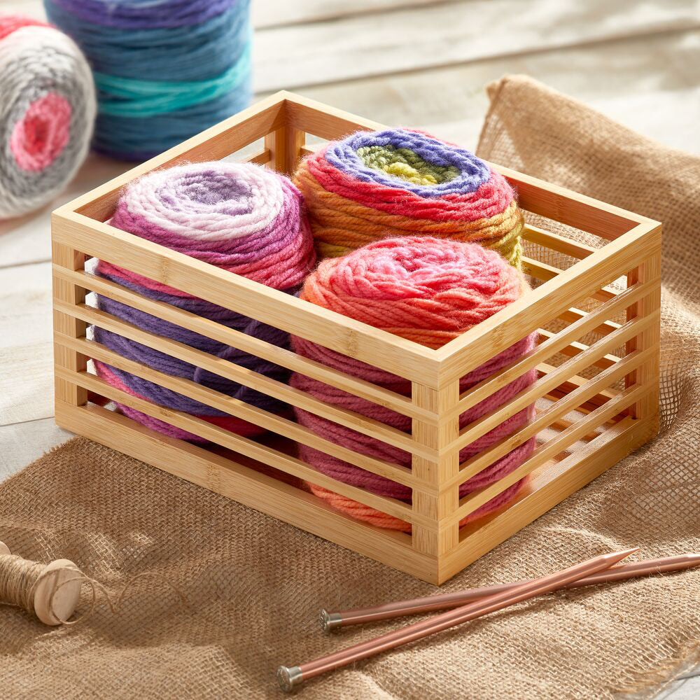 Bamboo Yarn Box Style Yarn 6x 5.75 Wood Bowl