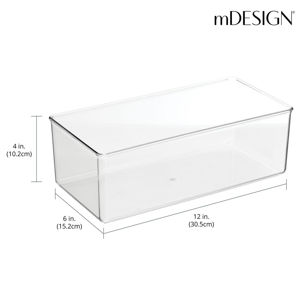 mDesign Long Plastic Drawer Organizer Container Bin for Closet mDesign
