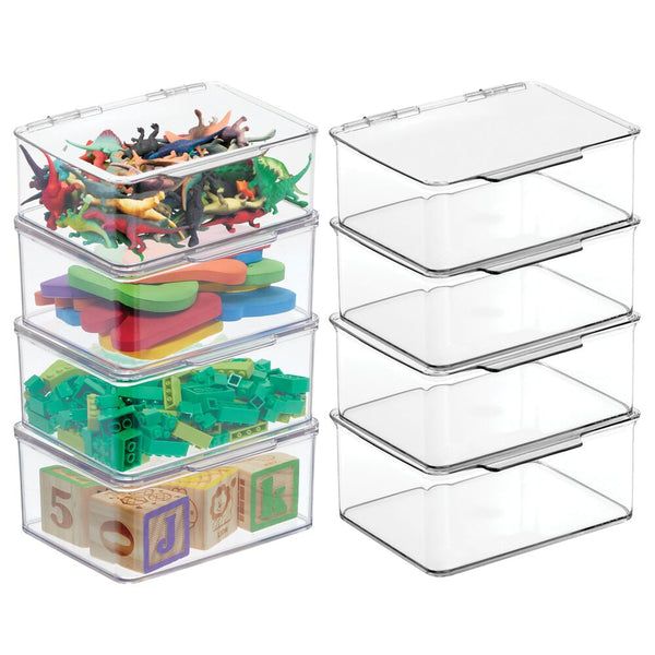 Stackable Toy Box with Hinged Lid 6 x 6 x 3