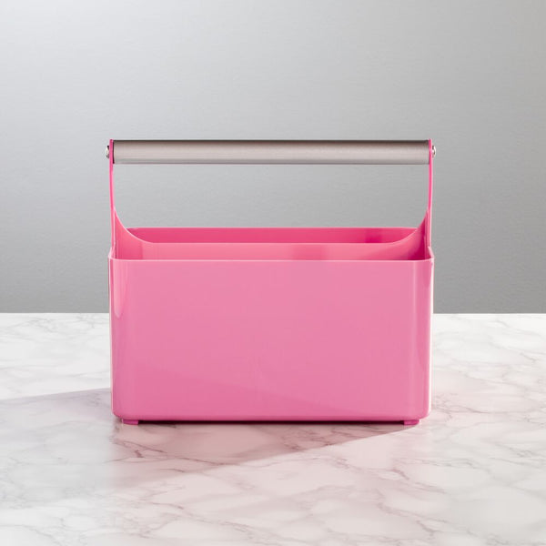 Pink Plastic Makeup Organizer Caddy Tote with Handle UK