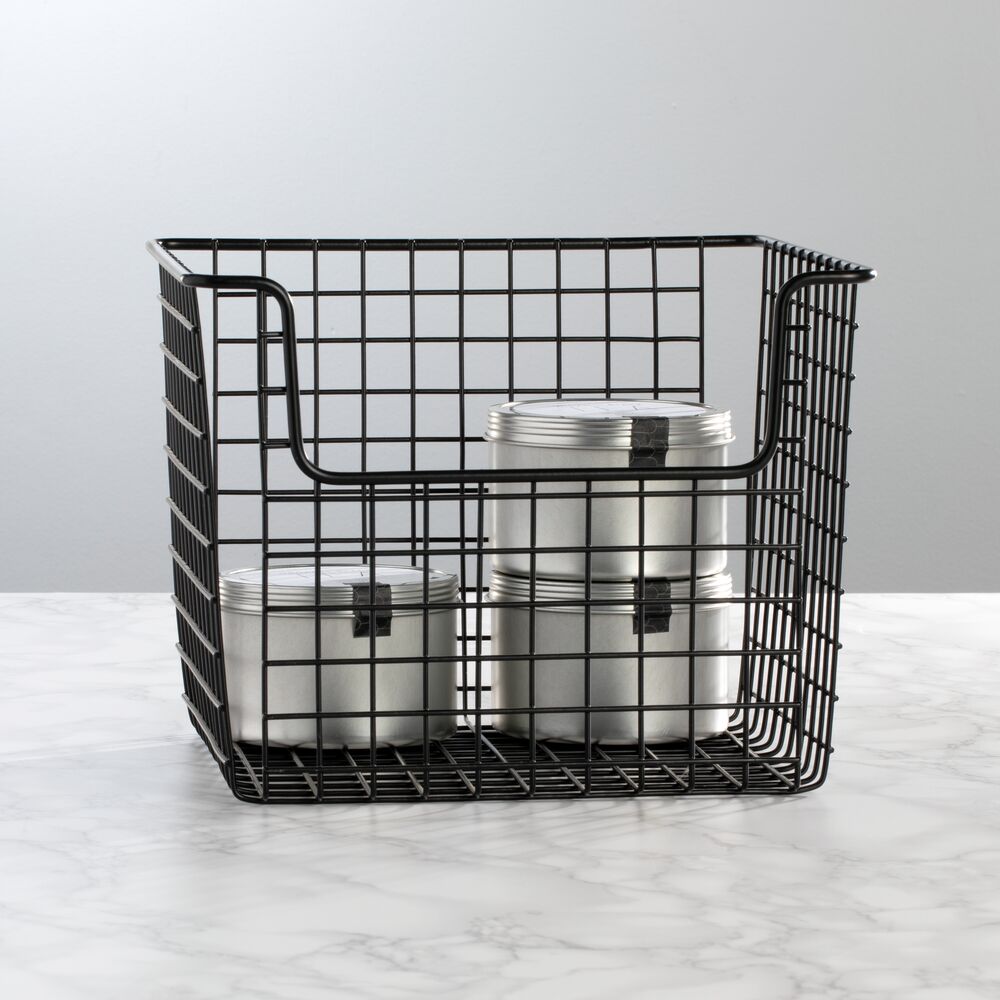 Metal Wire Kitchen Pantry Food Storage Basket - 10 x 10 x 7.75, Set of  2, by mDesign