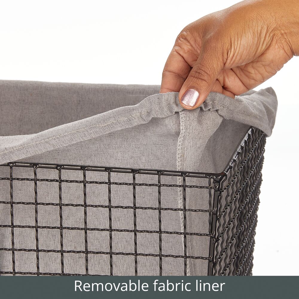 3-Piece Wire Basket with Fabric Liner Set
