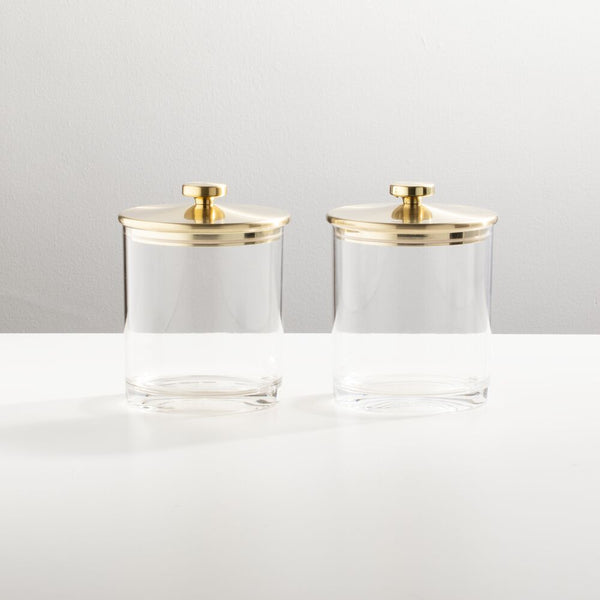 color:soft brass||soft brass short acrylic airtight canister pack of 2
