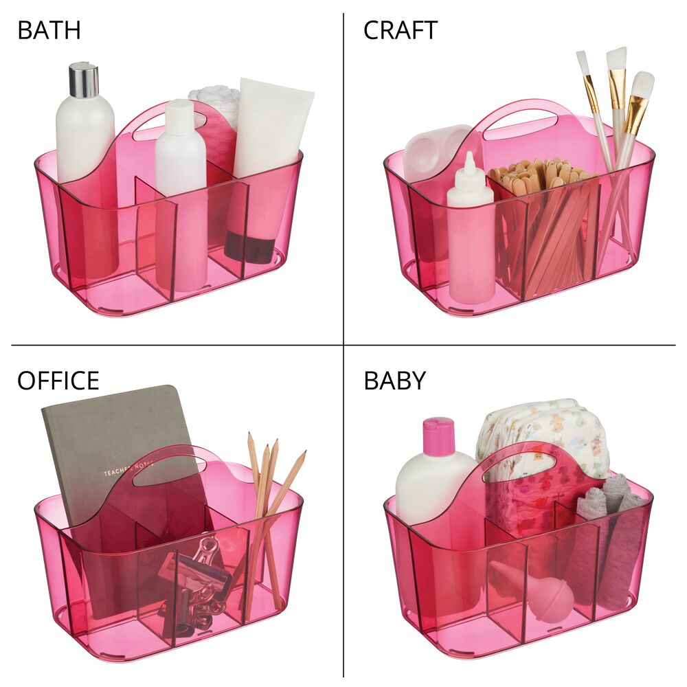 mDesign Plastic Portable Shower Caddy Divided Basket Bin Storage