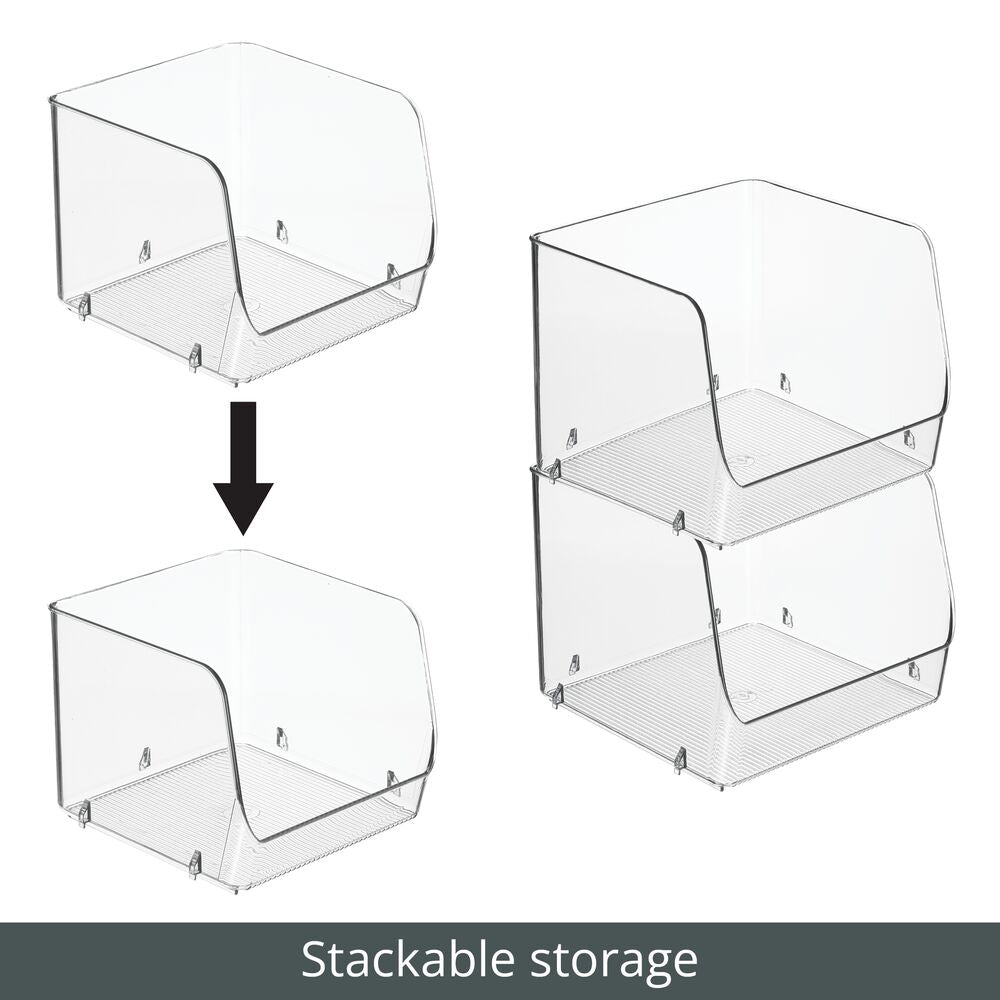 mDesign Household Plastic Storage Organizer Bin with Open Front