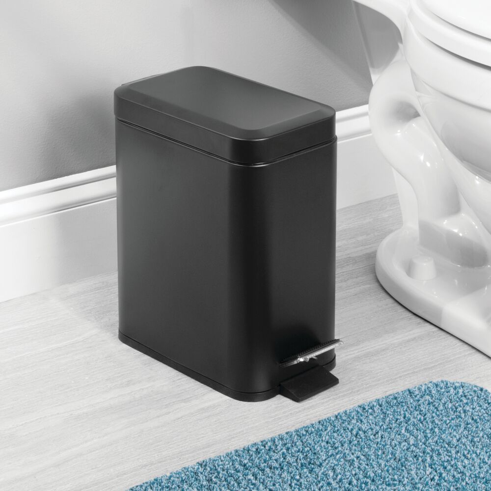 5 Liter Metal Step Trash Can Garbage Bin, Rectangular by mDesign