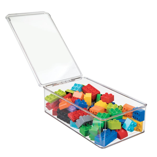 Stackable Toy Box with Hinged Lid 13 x 4 x 4