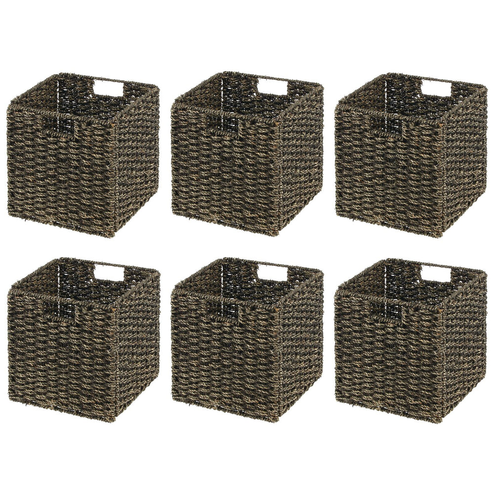 Wicker Storage Box Cube Storage Baskets Woven Shelf Basket Organizer  Natural Storage Bins Pantry Toy Bedding Storage Container