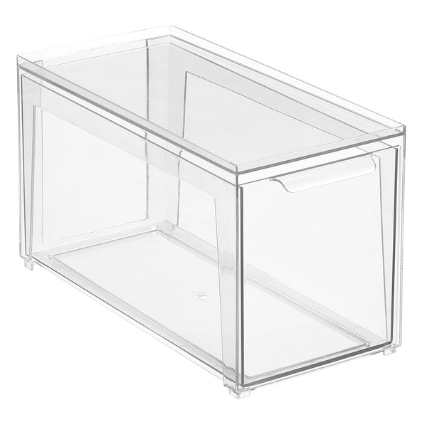 Stackable Bath Bin with Pull-Out Drawer 14 x 7 x 8