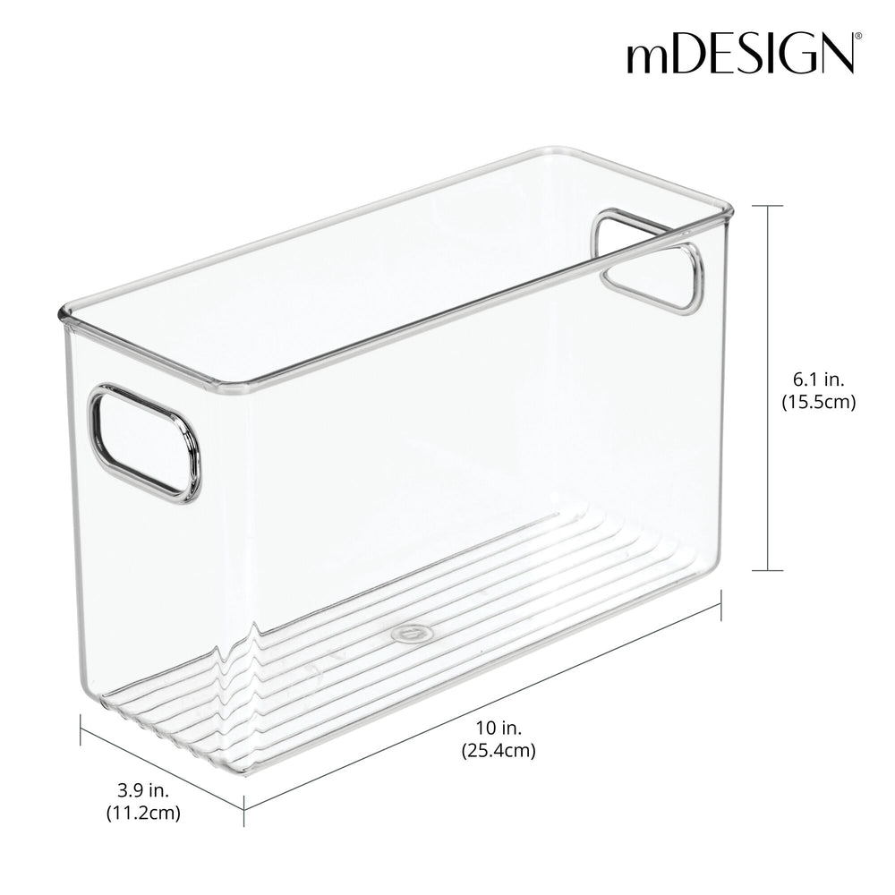 mDesign Plastic Storage Bin with Handles for Office, 10 Long