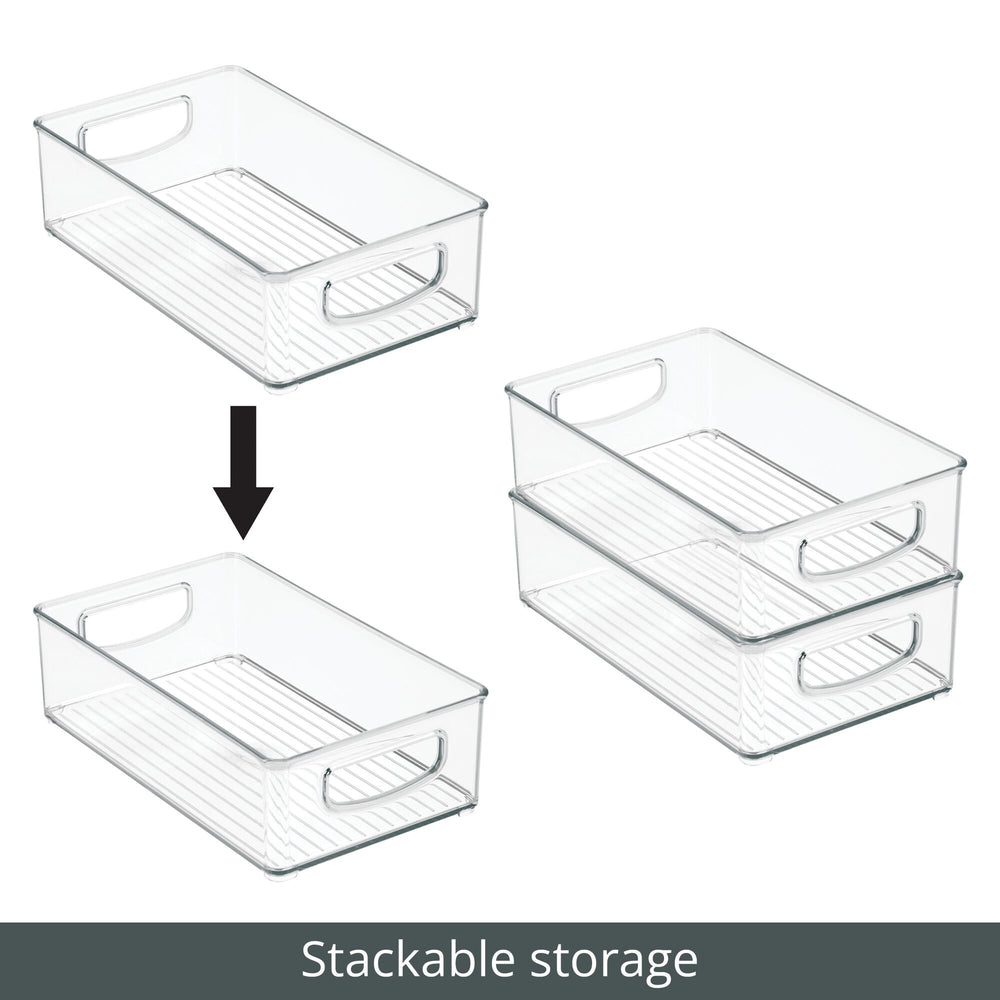 mDesign Plastic Home Office Storage Organizer Bin Box, 5 High, 6 Pack - Clear