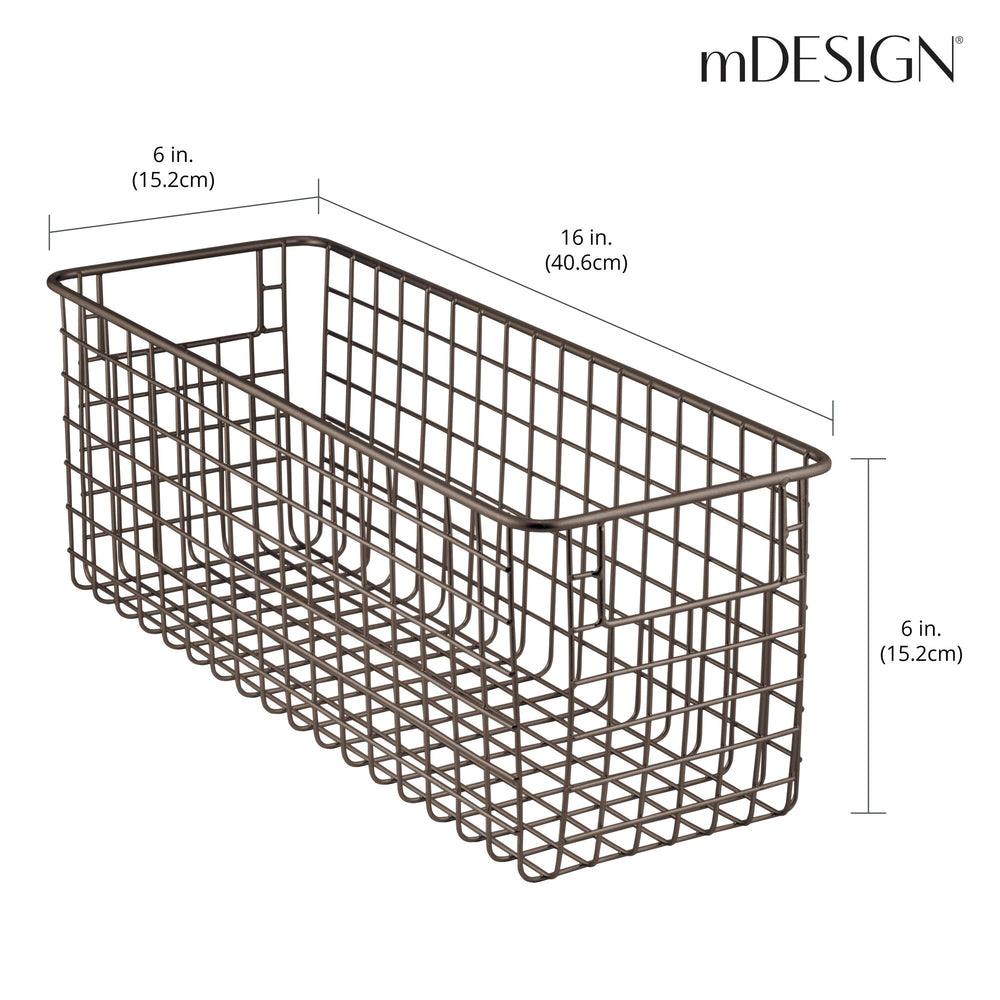 Mdesign Woven Farmhouse Kitchen Pantry Food Storage Basket Box, 6 Pack,  White, 16 X 12 X 6 : Target