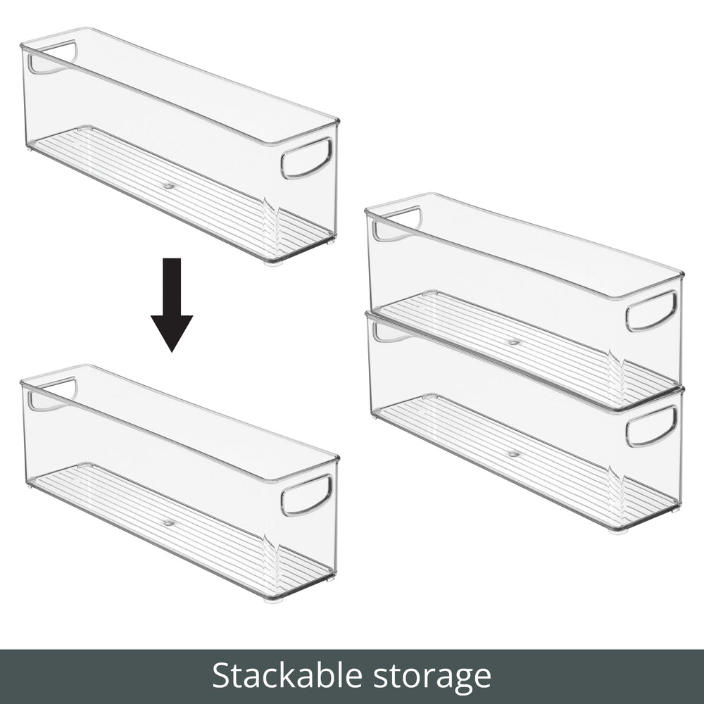  mDesign Plastic Stackable Tall Storage Organizer Bin