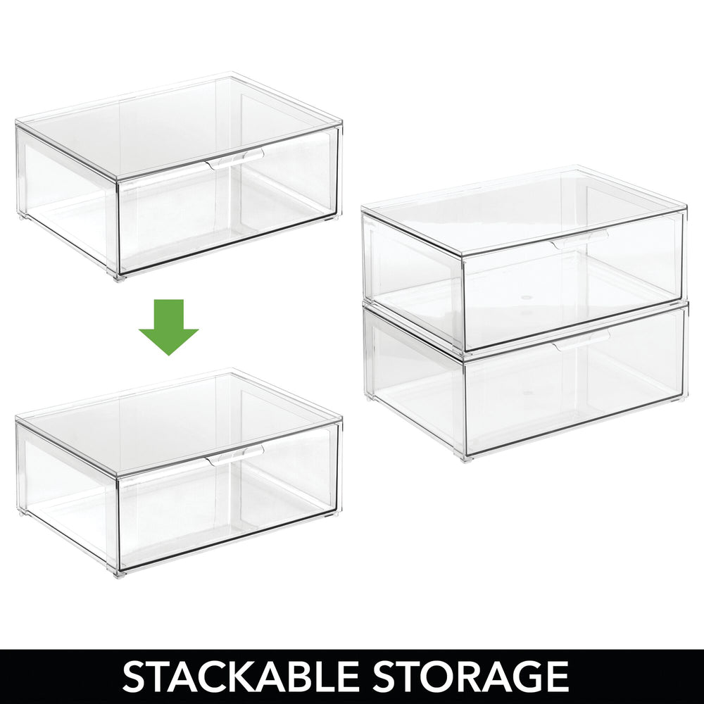 Stackable Closet Bin with Pull-Out Drawer 12 x 16 x 6 in 2023