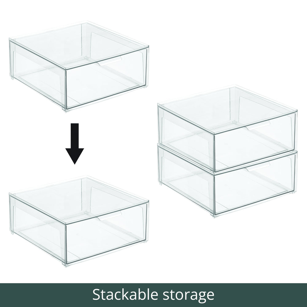 Plastic Stackable Closet Storage Box with Pull-out Drawer