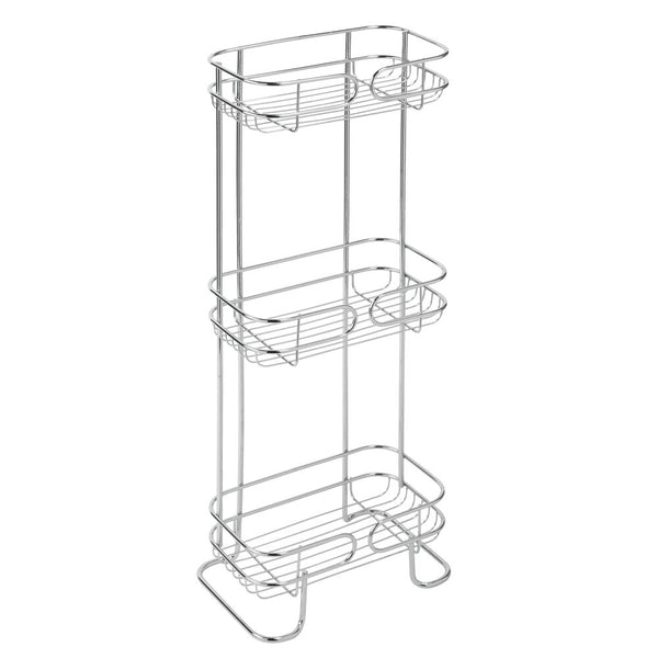 mDesign Steel Freestanding Storage Organizer Tower Rack Basket Shelf, Metal 3-Tier Furniture Unit for Masterguest Bathroom