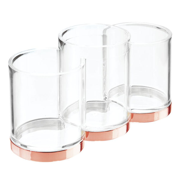 color:rose gold||rose gold 3-section cosmetic organizer pack of 8
