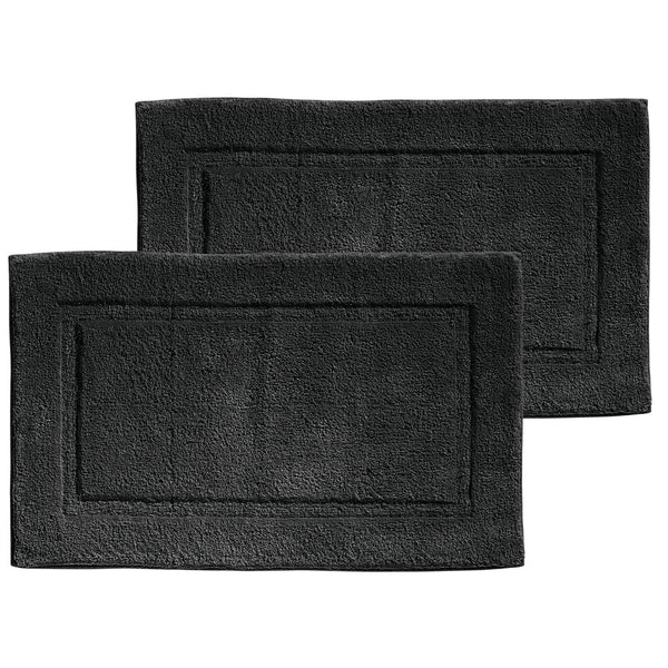 color:black||black cotton spa rug pack of 2