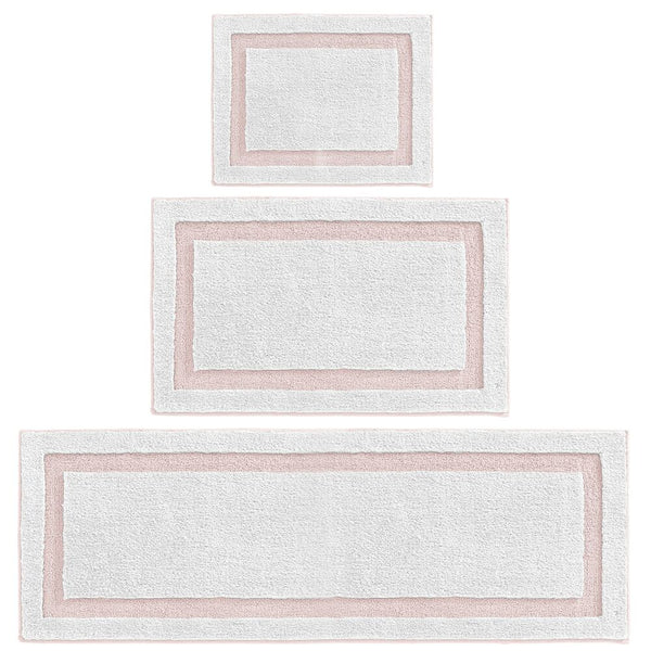 color:light pink||light pink striped border rug set
