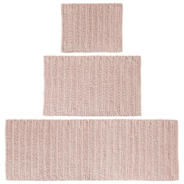 color:light pink||light pink cotton braided bath mat set