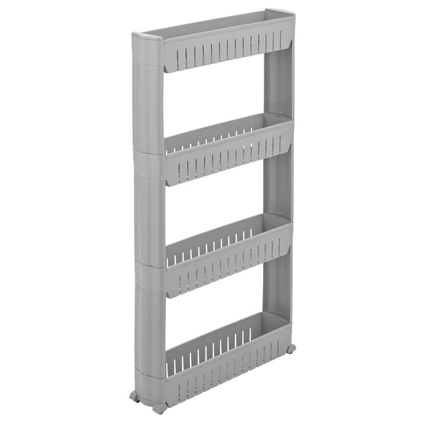 color:gray||gray 4-tier plastic cart single