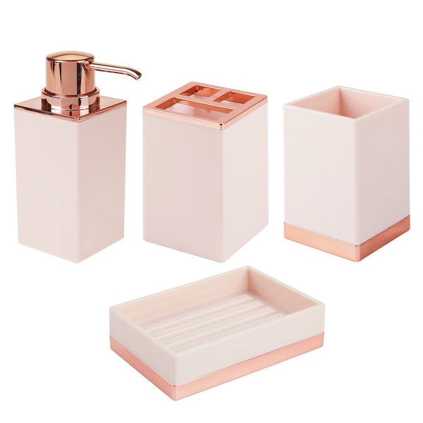 color:light pink/rose gold||light pink/rose gold bathroom accessory set