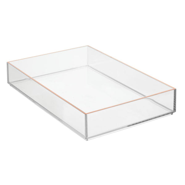 color:clear/rose gold||clear/rose gold plastic drawer organizer 12-8-2