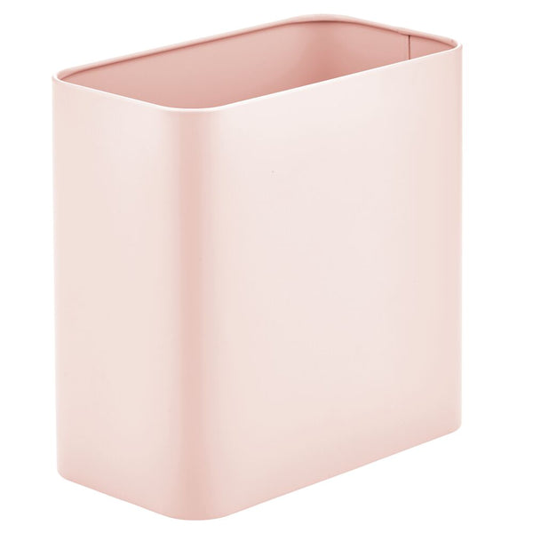 color:light pink||light pink 9-liter rectangular trash can