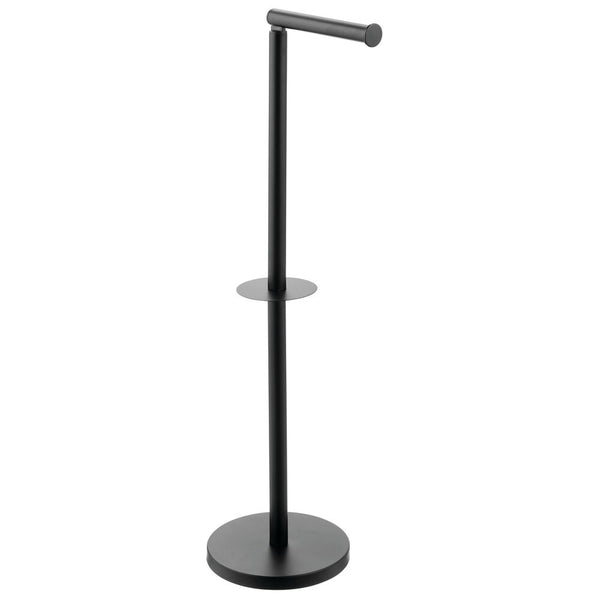 color:black||black 2-roll reserve stainless steel toilet paper stand