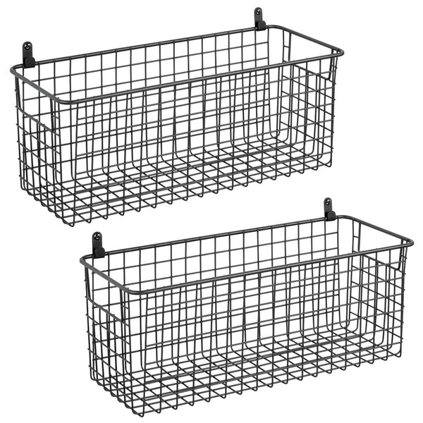 color:matte black||matte black wire wall mount basket 6-16-6 pack of 2