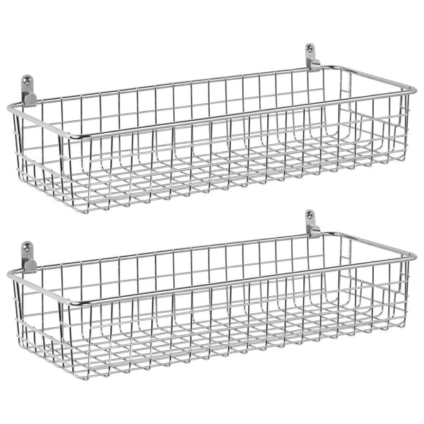 color:chrome||chrome wall mount basket 16-6-3 pack of 2