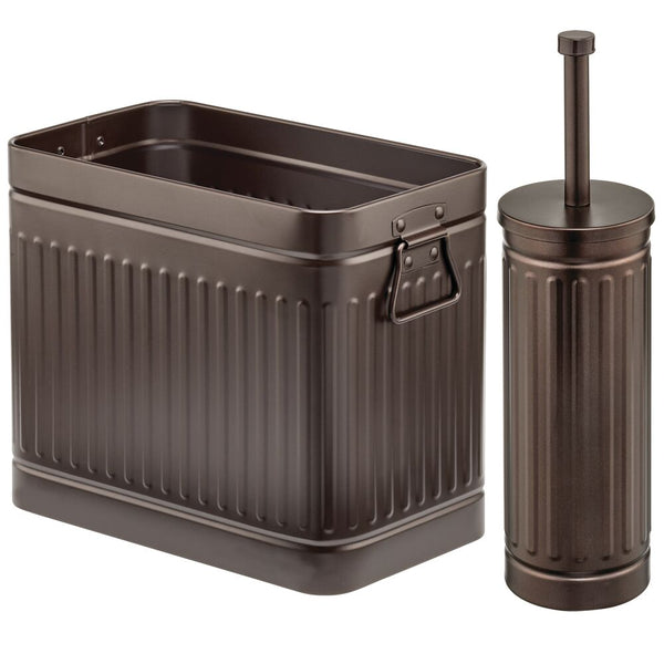 mDesign Large Steel Toilet Paper 6-Roll Bathroom Organizer Bin Box