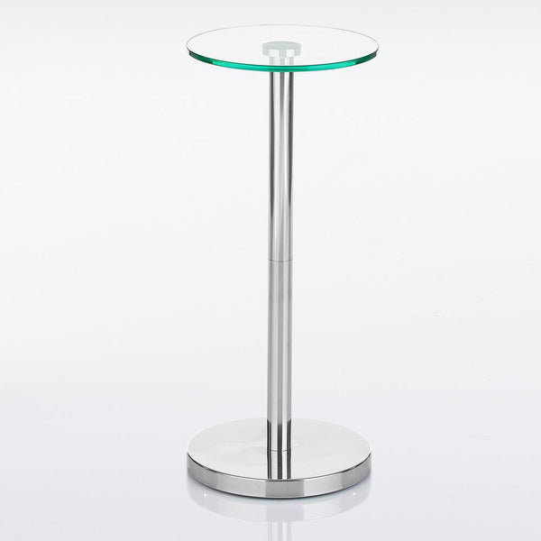 color:chrome||chrome 9.5 round glass side table