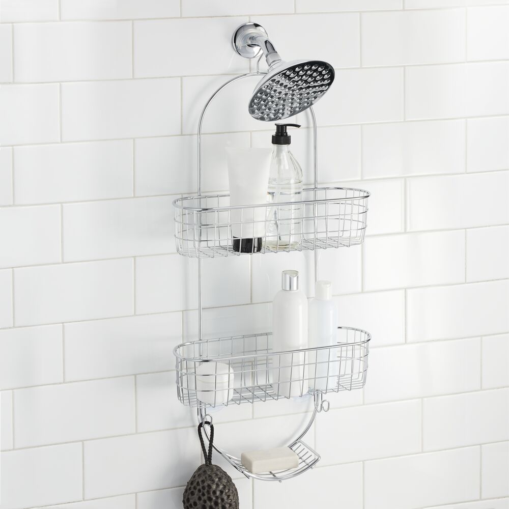 Corner Shower Caddy, Adhesive Shower Caddy With Soap Holder And 12