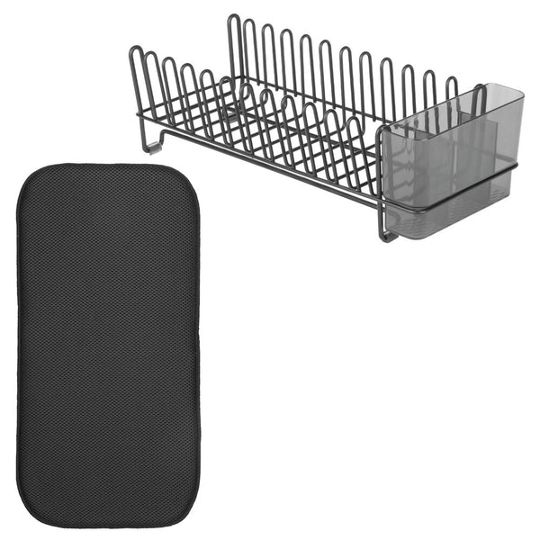 Compact Dish Rack with Drying Mat